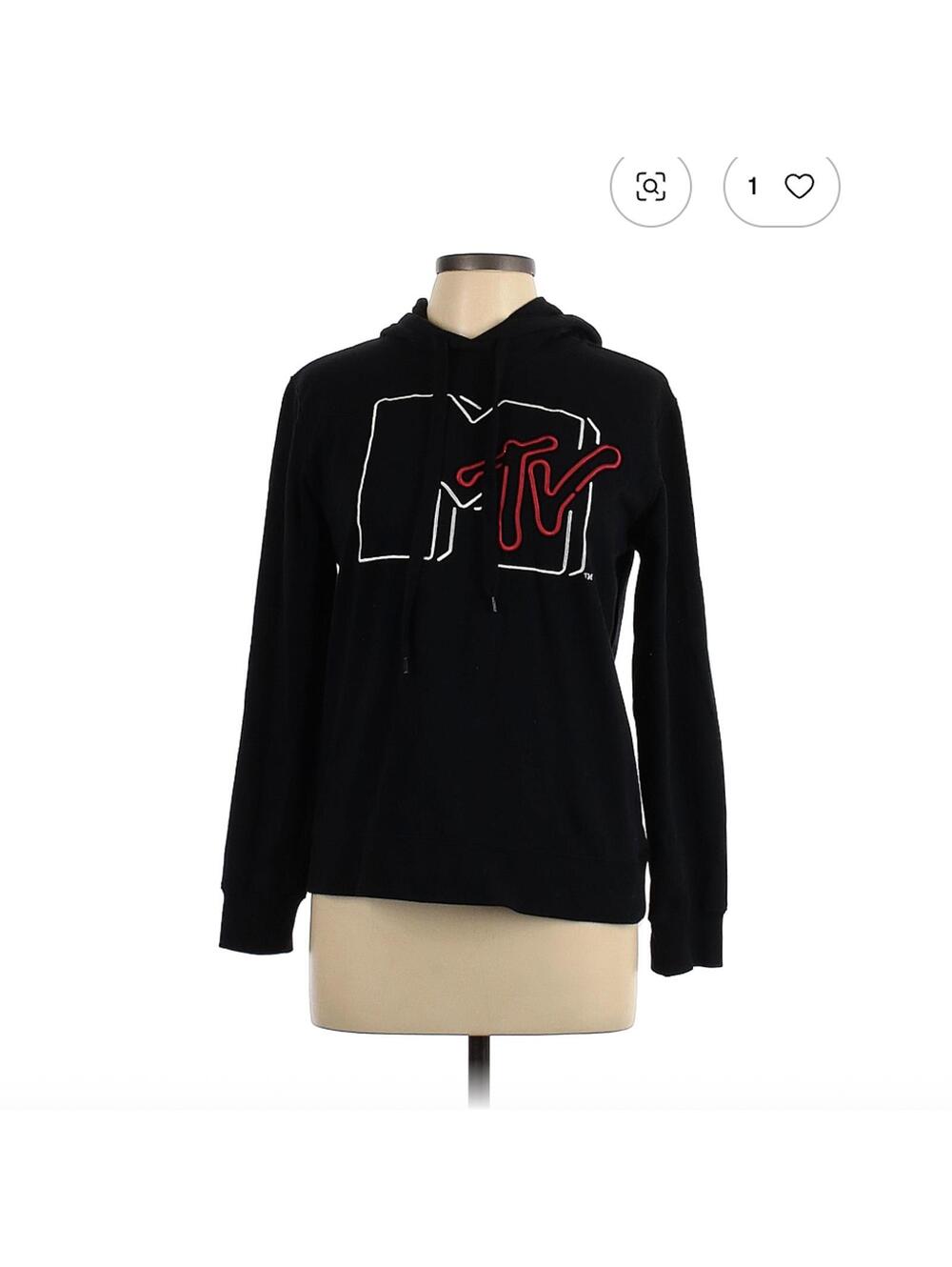 MTV Black Pullover Hoodie Size L
